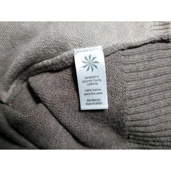 Athleta Merino Wool Frisco Sweater Beige Gray Size S Womens Color Block - Picture 4 of 4